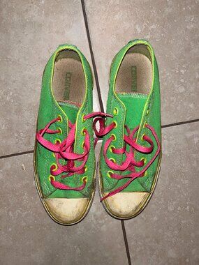 Green and Pink Converse- Women's Size 7